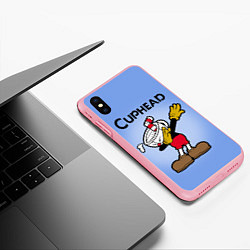 Чехол iPhone XS Max матовый Cuphead Dab, цвет: 3D-баблгам — фото 2
