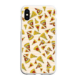 Чехол iPhone XS Max матовый Pizza Love, цвет: 3D-белый