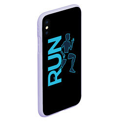Чехол iPhone XS Max матовый RUN: Black Style, цвет: 3D-светло-сиреневый — фото 2