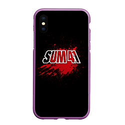 Чехол iPhone XS Max матовый Sum 41: Hot Blood, цвет: 3D-фиолетовый