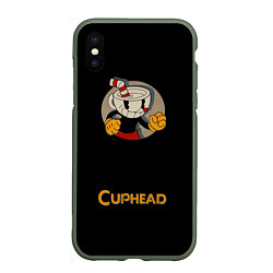 Чехол iPhone XS Max матовый Cuphead: Black Mugman, цвет: 3D-темно-зеленый