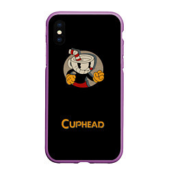 Чехол iPhone XS Max матовый Cuphead: Black Mugman, цвет: 3D-фиолетовый