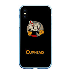 Чехол iPhone XS Max матовый Cuphead: Black Mugman, цвет: 3D-голубой