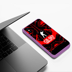 Чехол iPhone XS Max матовый CS:GO - Никита, цвет: 3D-фиолетовый — фото 2