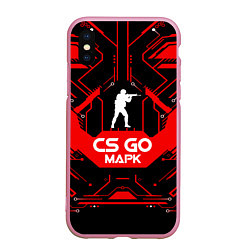 Чехол iPhone XS Max матовый CS:GO - Марк, цвет: 3D-розовый