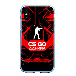 Чехол iPhone XS Max матовый CS:GO - Даниил, цвет: 3D-голубой