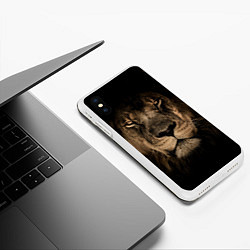 Чехол iPhone XS Max матовый Львиный взгляд, цвет: 3D-белый — фото 2