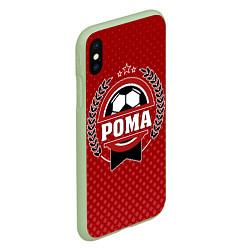 Чехол iPhone XS Max матовый Рома: звезда футбола, цвет: 3D-салатовый — фото 2