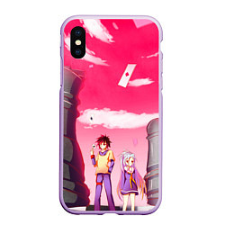 Чехол iPhone XS Max матовый No Game No Life, цвет: 3D-сиреневый