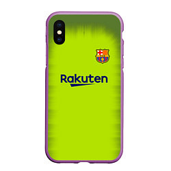 Чехол iPhone XS Max матовый FC Barcelona: Home 18/19, цвет: 3D-фиолетовый