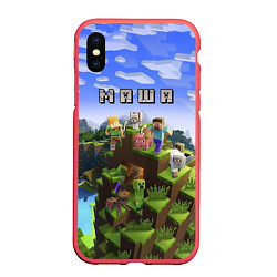 Чехол iPhone XS Max матовый Minecraft: Маша, цвет: 3D-красный