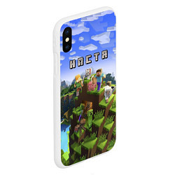 Чехол iPhone XS Max матовый Minecraft: Настя, цвет: 3D-белый — фото 2