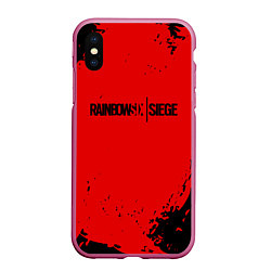 Чехол iPhone XS Max матовый Rainbow Six Siege: Blood Style, цвет: 3D-малиновый