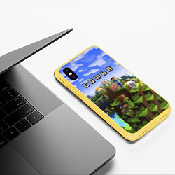 Чехол iPhone XS Max матовый Майнкрафт: Софья, цвет: 3D-желтый — фото 2