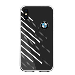 Чехол iPhone XS Max матовый BMW SPORT, цвет: 3D-белый