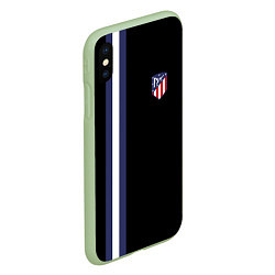 Чехол iPhone XS Max матовый FC Atletico Madrid: Blue Line, цвет: 3D-салатовый — фото 2