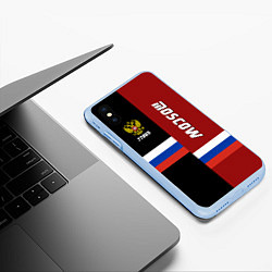 Чехол iPhone XS Max матовый Moscow, Russia, цвет: 3D-голубой — фото 2