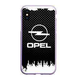 Чехол iPhone XS Max матовый Opel: Black Side, цвет: 3D-светло-сиреневый
