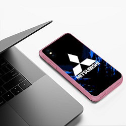 Чехол iPhone XS Max матовый Mitsubishi: Blue Anger, цвет: 3D-малиновый — фото 2