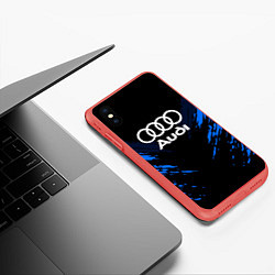Чехол iPhone XS Max матовый Audi: Blue Anger, цвет: 3D-красный — фото 2