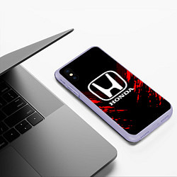 Чехол iPhone XS Max матовый Honda: Red Anger, цвет: 3D-светло-сиреневый — фото 2