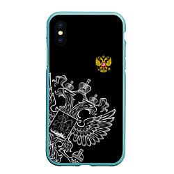 Чехол iPhone XS Max матовый Russia: Black Edition, цвет: 3D-мятный