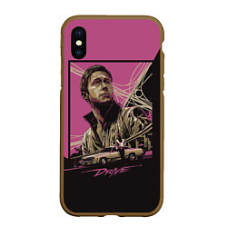 Чехол iPhone XS Max матовый Gosling Drive, цвет: 3D-коричневый