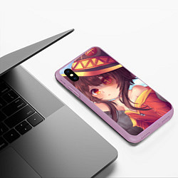 Чехол iPhone XS Max матовый KonoSuba, цвет: 3D-сиреневый — фото 2