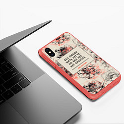Чехол iPhone XS Max матовый Без любви жить легче, цвет: 3D-красный — фото 2