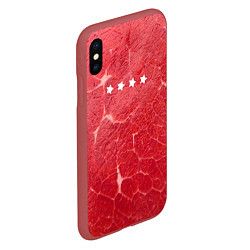 Чехол iPhone XS Max матовый Мясо 100%, цвет: 3D-красный — фото 2