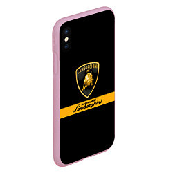 Чехол iPhone XS Max матовый Lamborghini Automobili, цвет: 3D-розовый — фото 2