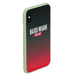 Чехол iPhone XS Max матовый Hard Work Pays Off: Red, цвет: 3D-салатовый — фото 2