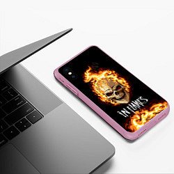 Чехол iPhone XS Max матовый In Flames, цвет: 3D-розовый — фото 2