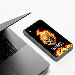 Чехол iPhone XS Max матовый In Flames, цвет: 3D-темно-зеленый — фото 2