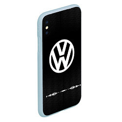 Чехол iPhone XS Max матовый Volkswagen: Black Abstract, цвет: 3D-голубой — фото 2