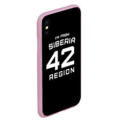 Чехол iPhone XS Max матовый Im from Siberia: 42 Region, цвет: 3D-розовый — фото 2