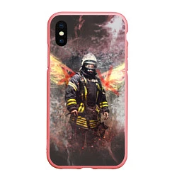 Чехол iPhone XS Max матовый Пожарный ангел