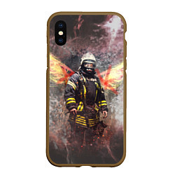 Чехол iPhone XS Max матовый Пожарный ангел