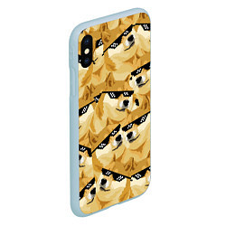 Чехол iPhone XS Max матовый Doge: Deal with it, цвет: 3D-голубой — фото 2