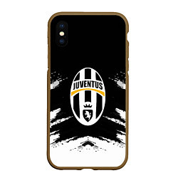 Чехол iPhone XS Max матовый FC Juventus, цвет: 3D-коричневый