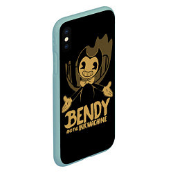 Чехол iPhone XS Max матовый Bendy And the ink machine, цвет: 3D-мятный — фото 2