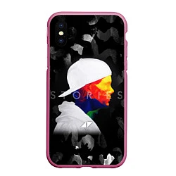 Чехол iPhone XS Max матовый Avicii: Stories, цвет: 3D-малиновый