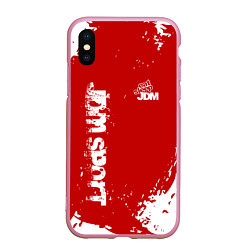 Чехол iPhone XS Max матовый Eat Sleep JDM: Red Style, цвет: 3D-розовый