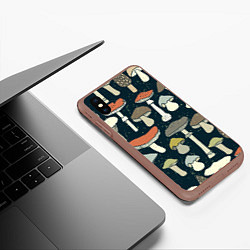 Чехол iPhone XS Max матовый Грибной лес, цвет: 3D-коричневый — фото 2