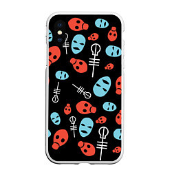 Чехол iPhone XS Max матовый Twenty One Pilots: Faces, цвет: 3D-белый