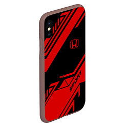 Чехол iPhone XS Max матовый Honda: Techno Sport, цвет: 3D-коричневый — фото 2