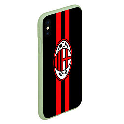 Чехол iPhone XS Max матовый AC Milan 1899, цвет: 3D-салатовый — фото 2