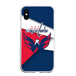 Чехол iPhone XS Max матовый Washington Capitals, цвет: 3D-белый