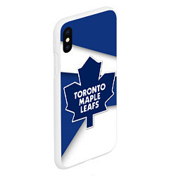 Чехол iPhone XS Max матовый Toronto Maple Leafs, цвет: 3D-белый — фото 2