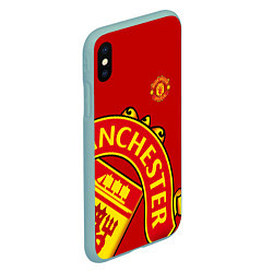 Чехол iPhone XS Max матовый FC Man United: Red Exclusive, цвет: 3D-мятный — фото 2